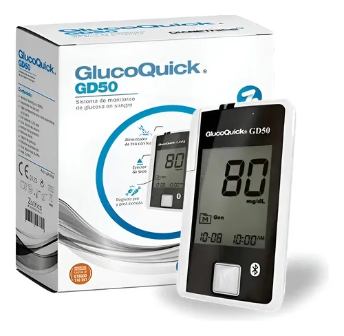 D_NQ_NP_864680-MCO94074756355_102025-O Glucómetro Glucoquick GD50 Diamond + 50 tirillas + 50 lancetas